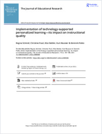 Implementation of technology supported personalized learning its impact on instructional quality